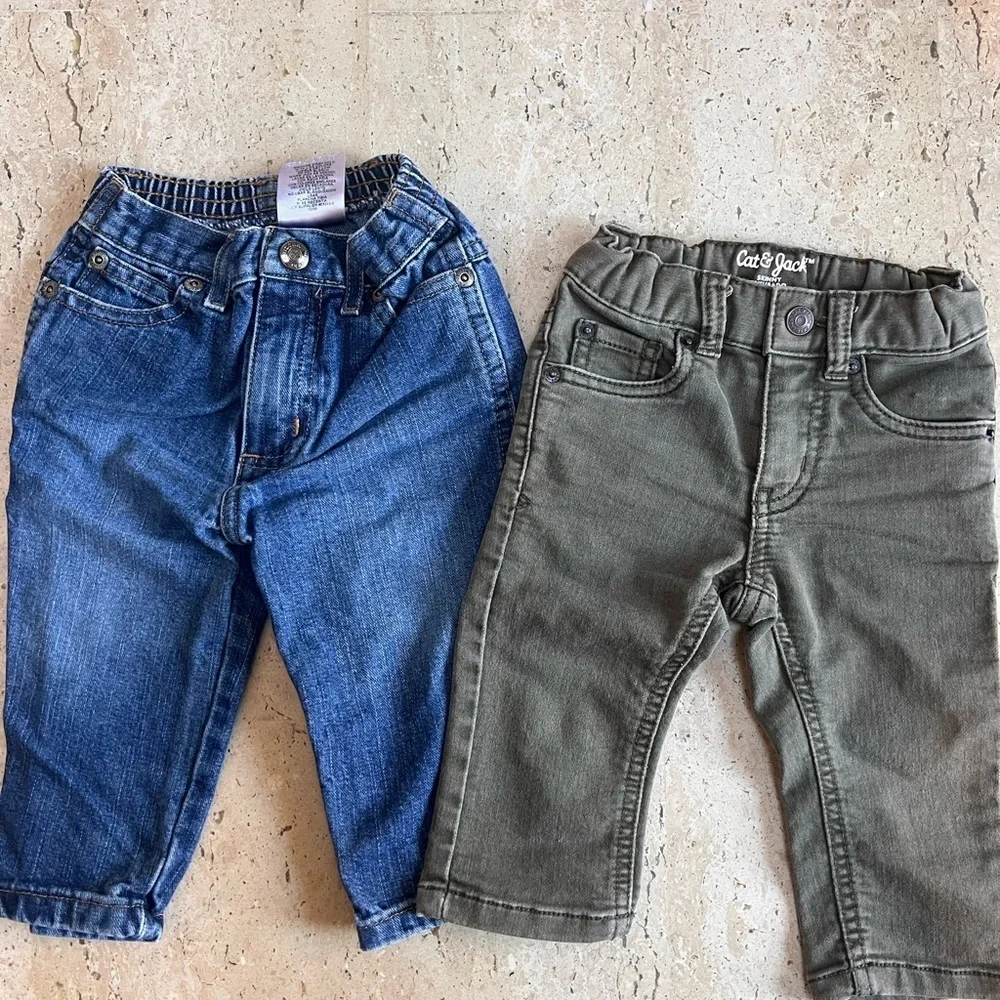 Baby Boy 12 Month Jeans, Pants, Joggers and T-shirt Bundle 5 Piece